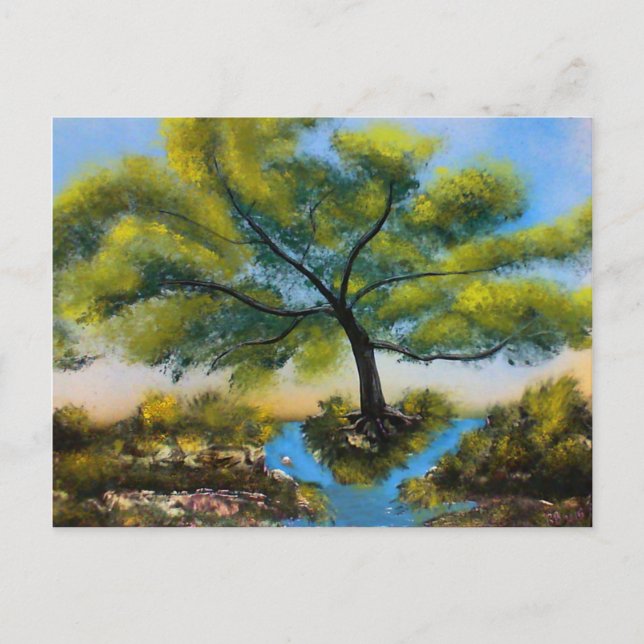Fluss Tree Postkarte (Vorderseite)