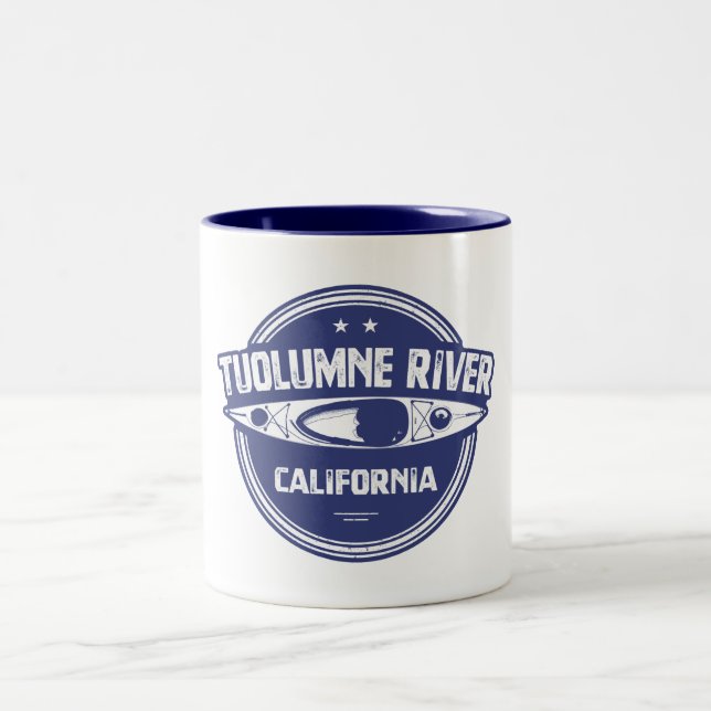 Fluss Tuolumne, Kalifornien Zweifarbige Tasse (Mittel)