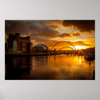 Fluss Tyne bei Sunset Poster