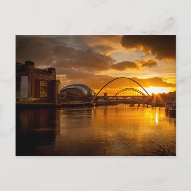 Fluss Tyne bei Sunset Postkarte (Vorderseite)