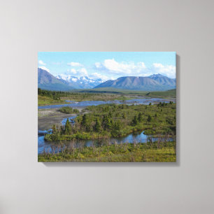 Fluss und Berge Leinwanddruck
