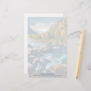 Fluss und Gebirge Landschaftliches Foto Briefpapier