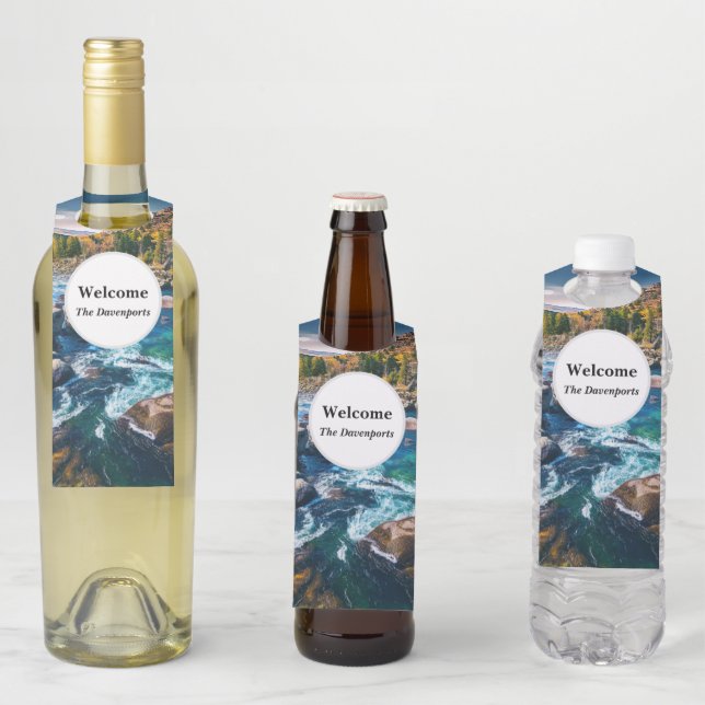 Fluss und Gebirge Landschaftliches Foto Flaschenanhänger (Beispiel)