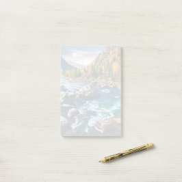 Fluss und Gebirge Landschaftliches Foto Post-it Klebezettel