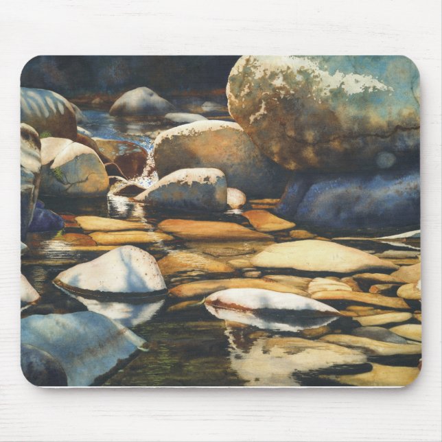 Fluss- und Tierentwürfe durch Mary Rollins Mousepad (Vorne)