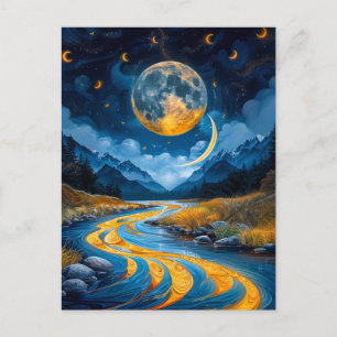 Fluss und Wälder Postkarte