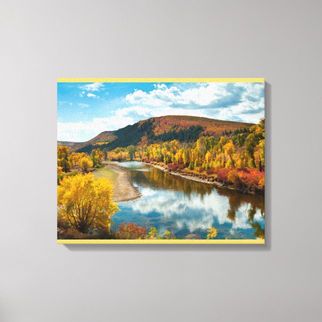 Fluss Yampa im Herbst Leinwanddruck (Vorderseite)