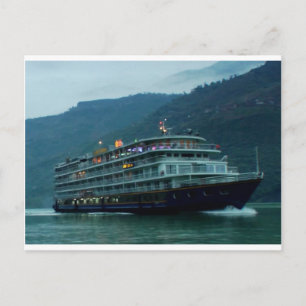 Fluss YANGTZE - China  Vintage SCHIFFSKREUZFAHRT Postkarte