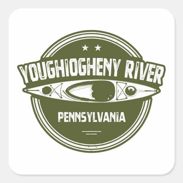 Fluss Youghiogheny, Pennsylvania Quadratischer Aufkleber (Vorderseite)