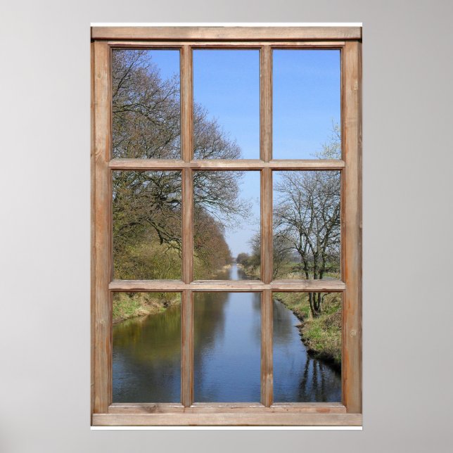 Flussansicht aus einem Fenster Poster (Vorne)