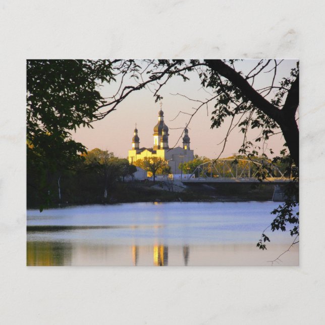 Flussansicht der Kathedrale Postkarte (Vorderseite)