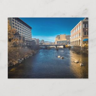 Flussansicht mit Brücke Stadtlandschaft Postkarte