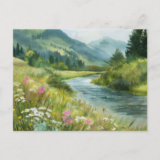 Flussblick Naturszene Postkarte