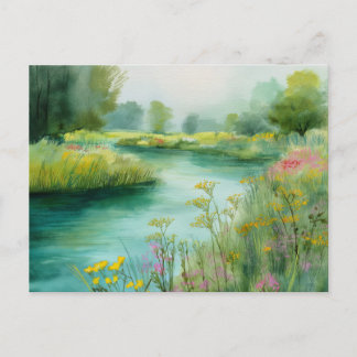 Flussblick Naturszene Postkarte