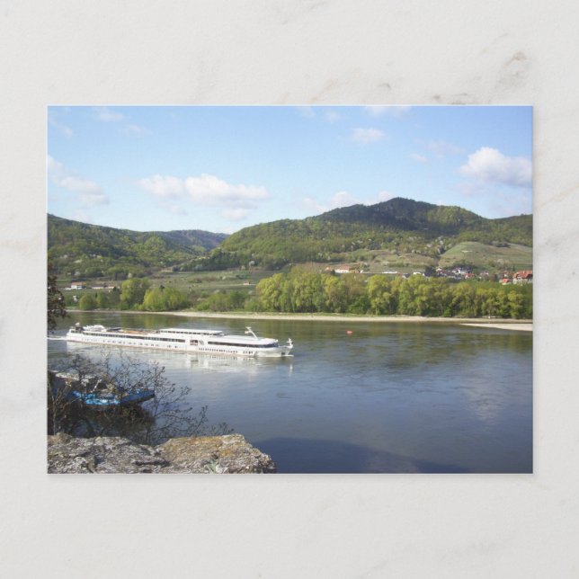 Flussboot auf der Donau Postkarte (Vorderseite)