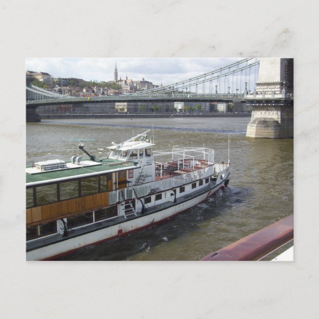 Flussboot auf der Donau Postkarte (Vorderseite)