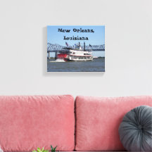 Flussboot Leinwandbild umwickelt