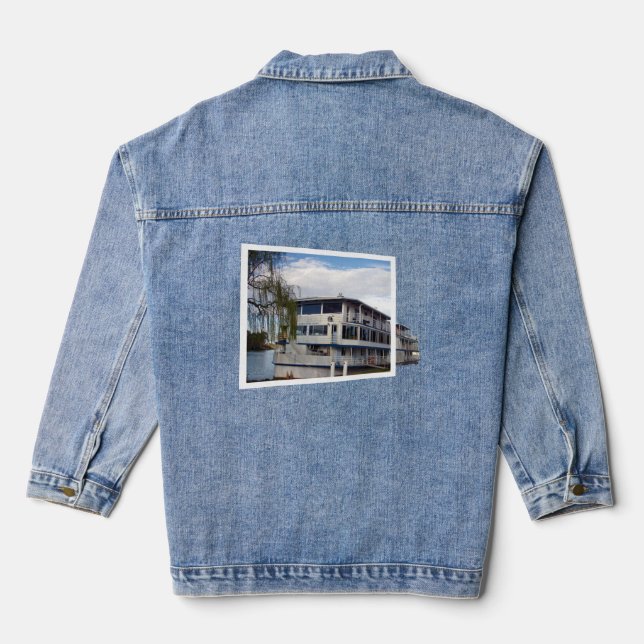 Flussboot-Pop-Out-Kunst,  Jeansjacke (Rückseite)