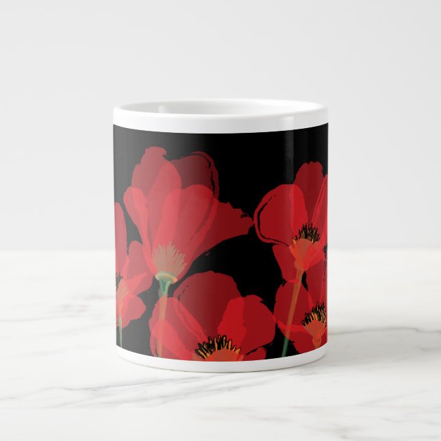 Flüsse Rouges Sur Noir Jumbo-Tasse (Vorderseite)