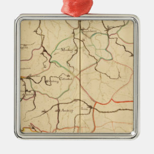 Flüsse und Täler von Deutschland Silbernes Ornament