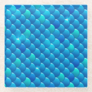 Flussfischskalen Glasuntersetzer