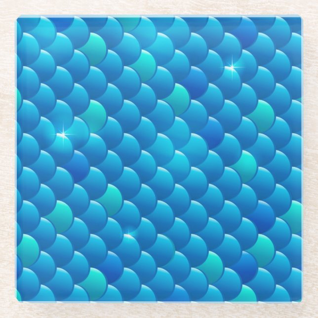 Flussfischskalen Glasuntersetzer (Vorderseite)