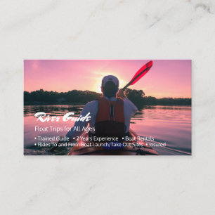Flussführer, Kayaking bei Sonnenuntergang, DIY Ber Visitenkarte