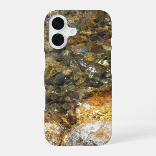 Flussglättete Kiesel Braun und Grau Natürlich Abst iPhone 16 Hülle