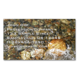 Flussglättete Kiesel Braun und Grau Natürlich Abst Magnetische Visitenkarte