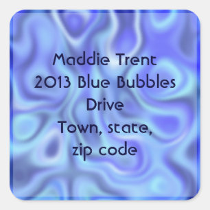 flüssig blau quadratischer aufkleber