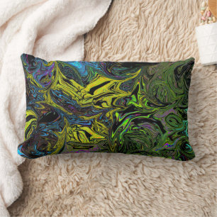 Flüssig-Graffiti-Gelb Lendenkissen