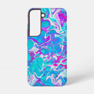 Flüssig-Marmor-Handyhülle in Blau und Pink Samsung Galaxy Hülle