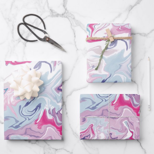 Flüssigacrylat Geschenkpapier Set (Vorderseite)