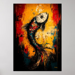 Flüssige Bewegung zeitgenössische expressionistisc Poster