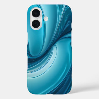 Flüssige blaue Energie – Abstrakte Flussgestaltung iPhone 16 Hülle