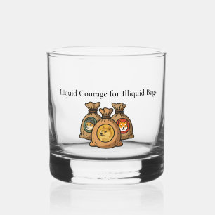 Flüssige Courage Doge Meme Coin Whiskey Glass Whiskyglas