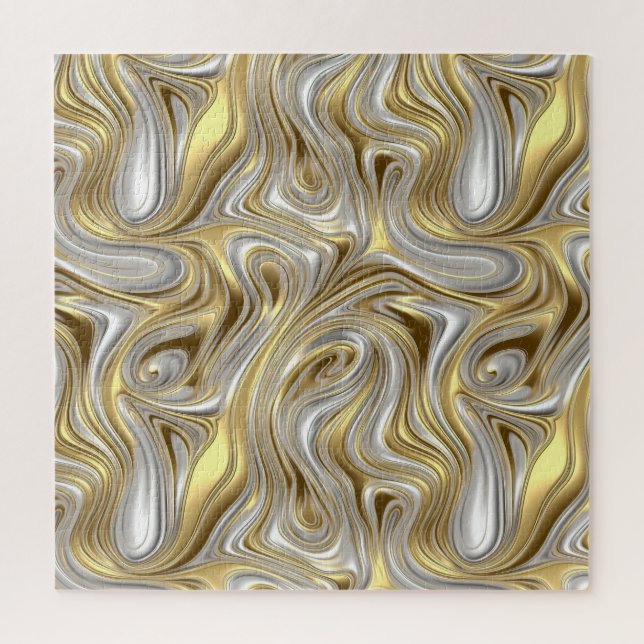 Flüssige Elegance - metallisches Flüssigmuster Puzzle (Vertikal)