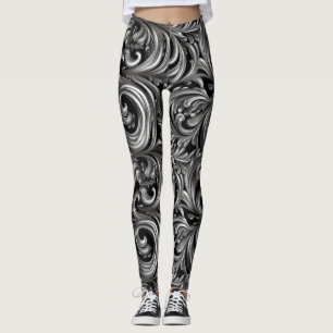 Flüssige Elegance - metallisches schwarzes Flüssig Leggings