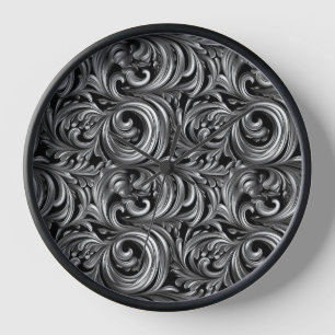 Flüssige Elegance - metallisches schwarzes Flüssig Uhr