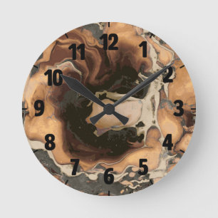 Flüssige Farbenkunst alter Runde Wanduhr