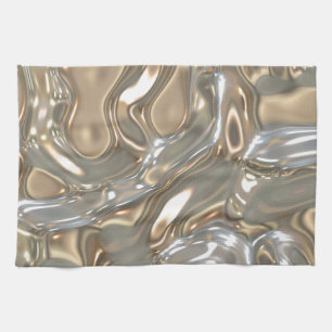 Flüssige Flüssigkeits-Gold und Silber Handtuch