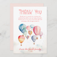 Flüssige Heißluftballons Babydusche danke