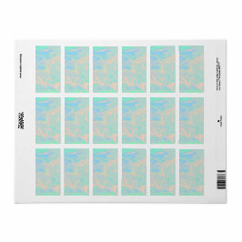 Flüssige Imitate holografische irisierende Textur Adressaufkleber