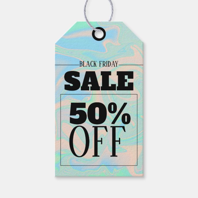 Flüssige Imitate holografische irisierende Textur Geschenkanhänger (Vorderseite)