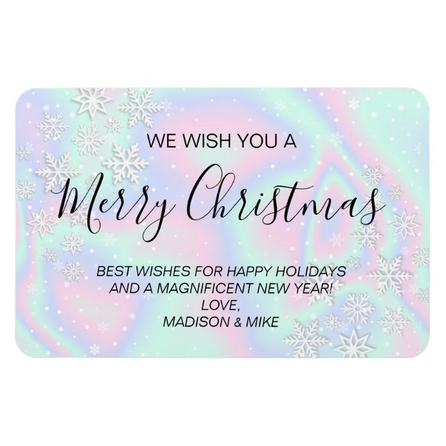 Flüssige Imitate Holografische Textur Schneeflocke Magnet (Horizontal)