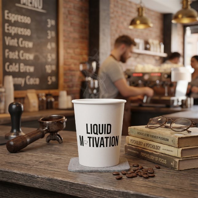 Flüssige Motivation Moderner Kaffeetrinker  Pappbecher (Von Creator hochgeladen)