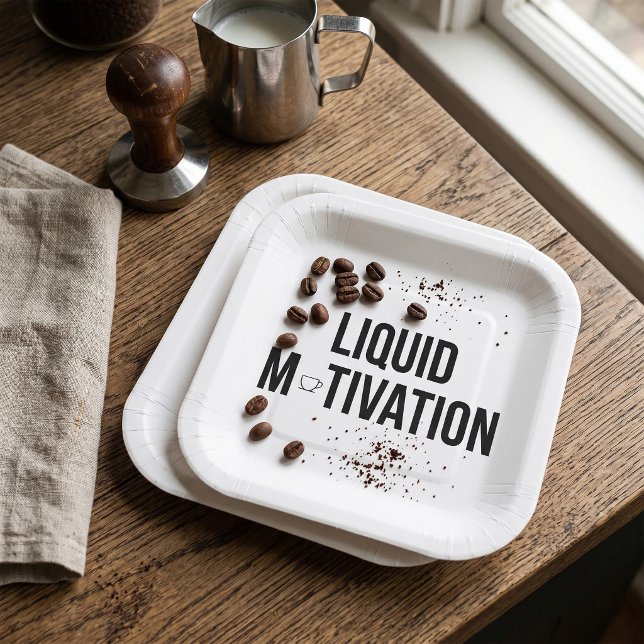 Flüssige Motivation Moderner Kaffeetrinker  Pappteller (Von Creator hochgeladen)