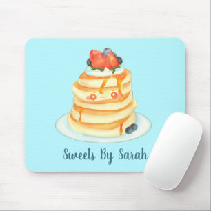 Flüssige Pfannkuchen mit Ahornsirup, Obst und Crem Mousepad