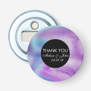 Flüssige Tinte Farbige Lila Marmor Wirbel Danke  Flaschenöffner