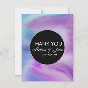 Flüssige Tinte Farbige Lila Marmor Wirbel Danke RSVP Karte